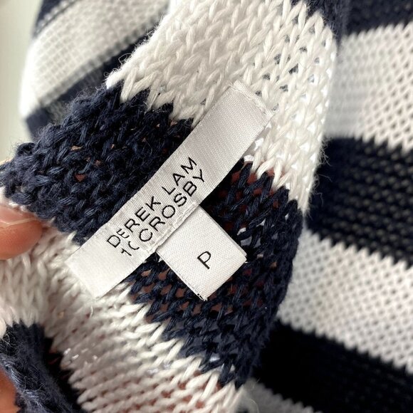 Derek Lam 10 Crosby Cross Back Linen Striped Sweater S - Picture 2 of 8